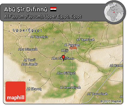 Satellite 3D Map of Abū Şīr Difinnū