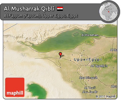 Satellite 3D Map of Al Musharrak Qiblī