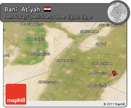 Satellite 3D Map of Banī `Aţīyah