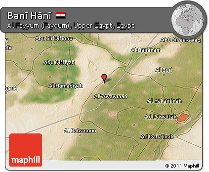 Satellite 3D Map of Banī Hānī