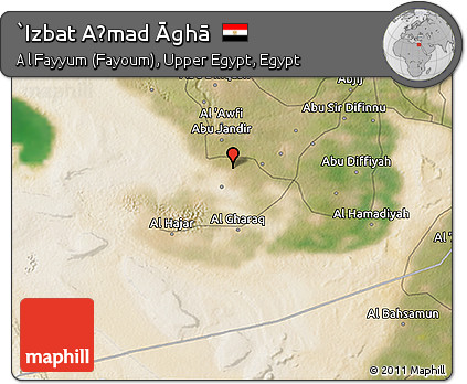Satellite 3D Map of `Izbat Aḩmad Āghā