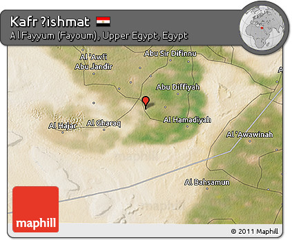 Satellite 3D Map of Kafr Ḩishmat