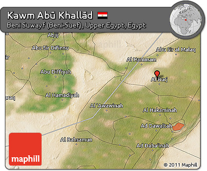 Satellite 3D Map of Kawm Abū Khallād