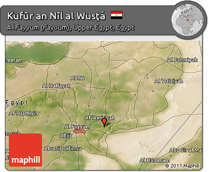 Satellite 3D Map of Kufūr An Nīl Al Wusţá