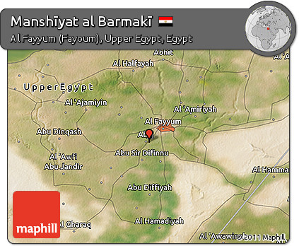 Satellite 3D Map of Manshīyat Al Barmakī