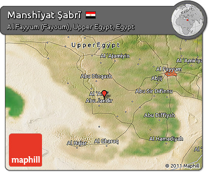 Satellite 3D Map of Manshīyat Şabrī