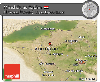 Satellite 3D Map of Minshāt As Salām