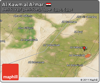 Satellite 3D Map of Al Kawm Al Aḩmar