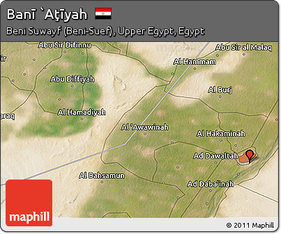 Satellite 3D Map of Banī `Aţīyah