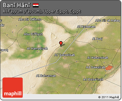 Satellite 3D Map of Banī Hānī