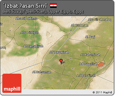 Satellite 3D Map of `Izbat Ḩasan Sirrī