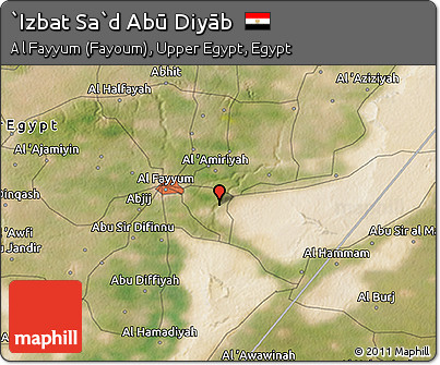 Satellite 3D Map of `Izbat Sa`d Abū Diyāb