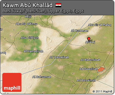 Satellite 3D Map of Kawm Abū Khallād