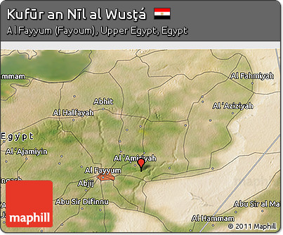 Satellite 3D Map of Kufūr An Nīl Al Wusţá