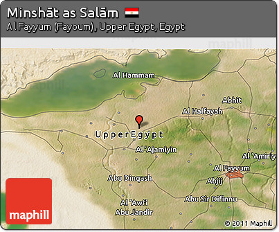 Satellite 3D Map of Minshāt As Salām