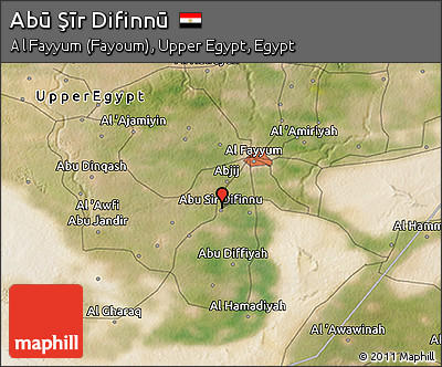 Satellite 3D Map of Abū Şīr Difinnū