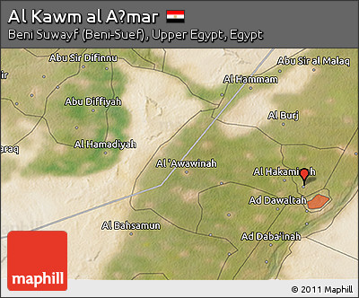 Satellite 3D Map of Al Kawm Al Aḩmar