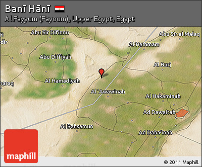 Satellite 3D Map of Banī Hānī
