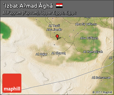 Satellite 3D Map of `Izbat Aḩmad Āghā