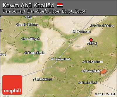 Satellite 3D Map of Kawm Abū Khallād