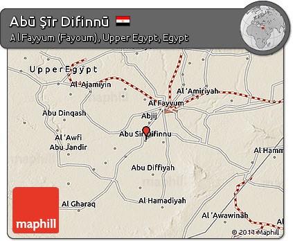 Shaded Relief 3D Map of Abū Şīr Difinnū