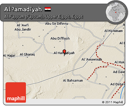 Shaded Relief 3D Map of Al Ḩamadīyah