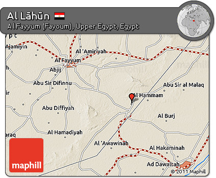 Shaded Relief 3D Map of Al Lāhūn