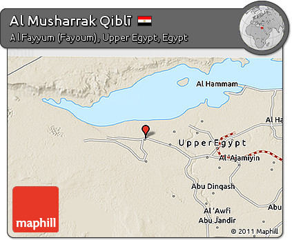 Shaded Relief 3D Map of Al Musharrak Qiblī