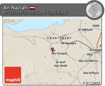 Shaded Relief 3D Map of An Nazlah