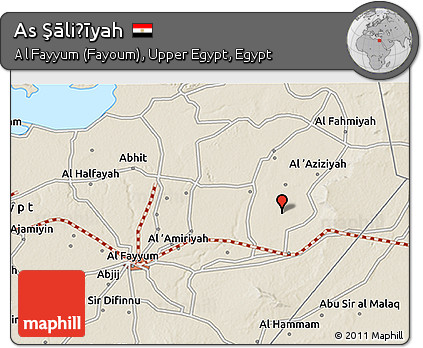 Shaded Relief 3D Map of As Şāliḩīyah