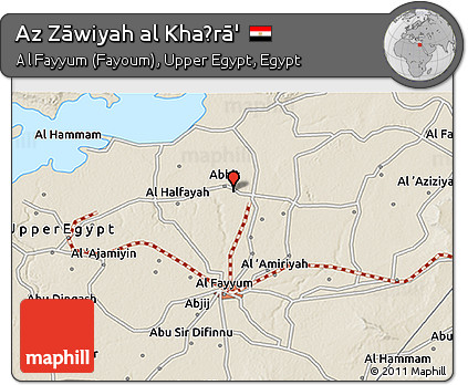 Shaded Relief 3D Map of Az Zāwiyah Al Khaḑrā'