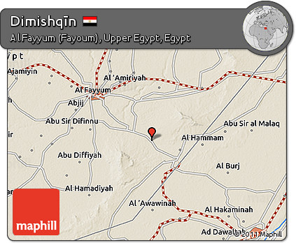 Shaded Relief 3D Map of Dimishqīn