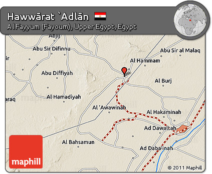Shaded Relief 3D Map of Hawwārat `Adlān
