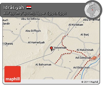Shaded Relief 3D Map of Idrāsiyah