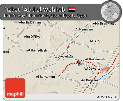 Shaded Relief 3D Map of `Izbat `Abd Al Wahhāb