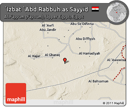 Shaded Relief 3D Map of `Izbat `Abd Rabbuh As Sayyid