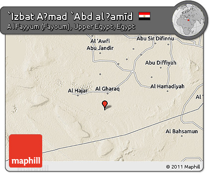 Shaded Relief 3D Map of `Izbat Aḩmad `Abd Al Ḩamīd
