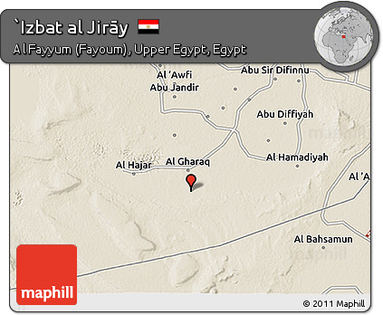 Shaded Relief 3D Map of `Izbat Al Jirāy