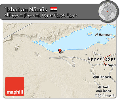 Shaded Relief 3D Map of `Izbat An Nāmūs