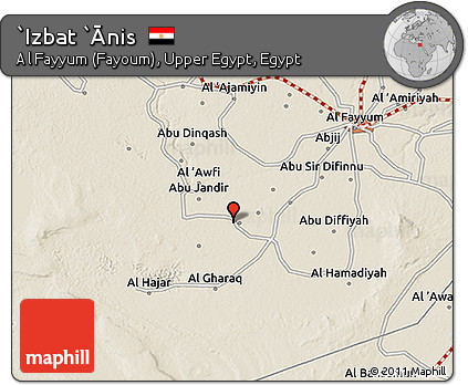 Shaded Relief 3D Map of `Izbat `Ānis