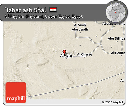 Shaded Relief 3D Map of `Izbat Ash Shāl