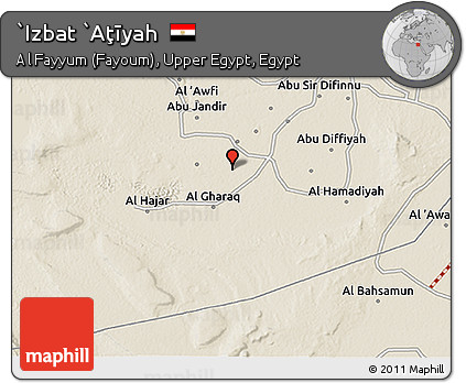 Shaded Relief 3D Map of `Izbat `Aţīyah