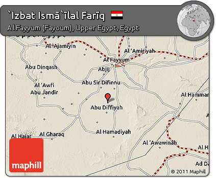 Shaded Relief 3D Map of `Izbat Ismā`īlal Farīq
