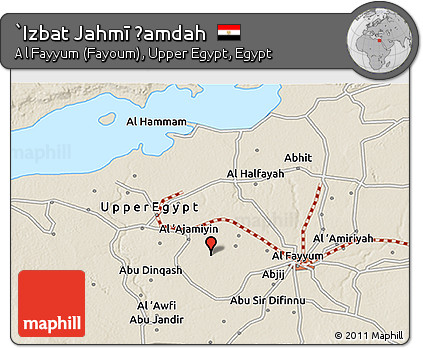 Shaded Relief 3D Map of `Izbat Jahmī Ḩamdah