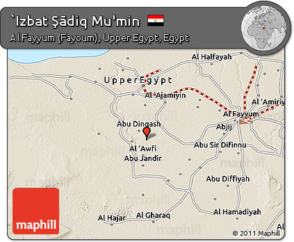 Shaded Relief 3D Map of `Izbat Şādiq Mu'min