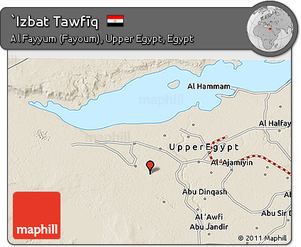 Shaded Relief 3D Map of `Izbat Tawfīq