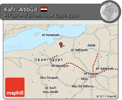 Shaded Relief 3D Map of Kafr `Abbūd