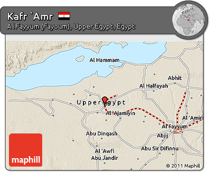 Shaded Relief 3D Map of Kafr `Amr