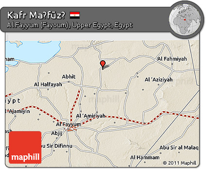 Shaded Relief 3D Map of Kafr Maḩfūz̧