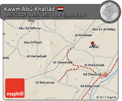 Shaded Relief 3D Map of Kawm Abū Khallād